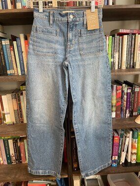 NWT Madewell Emmett patch pocket wide leg ankle jean